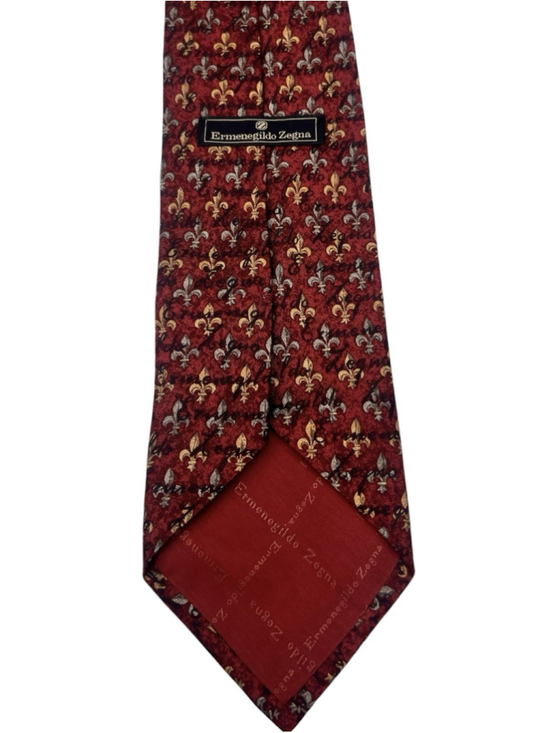 Ermenegildo Zegna Other - Ermenegildo Zegna Men’s Red Floral Geometric Silk Tie Made In Italy Luxury 3.75”